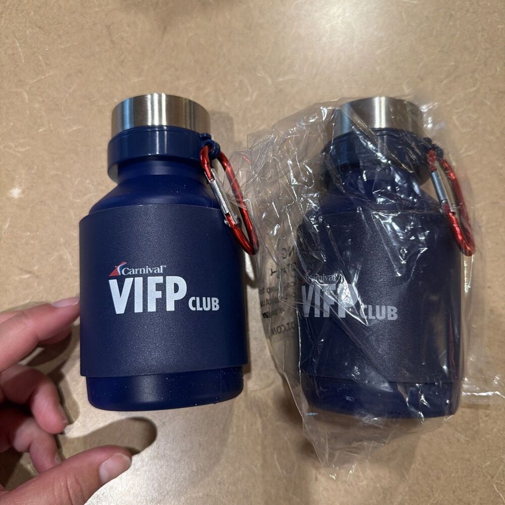Carnival Cruise Line VIFP Club Collapsible Water Bottle Cups Expandable Set Of 2